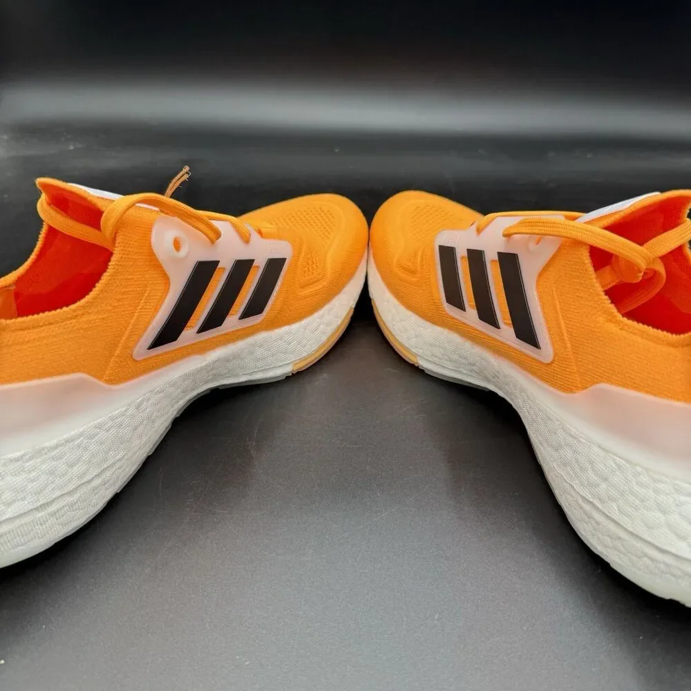 adidas UltraBoost 22 Running Shoes Flash Orange White Black HR1029 Men's Size 9